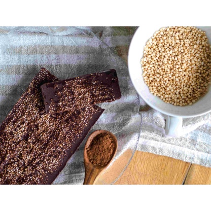 Schokolade mit Amaranth von oben